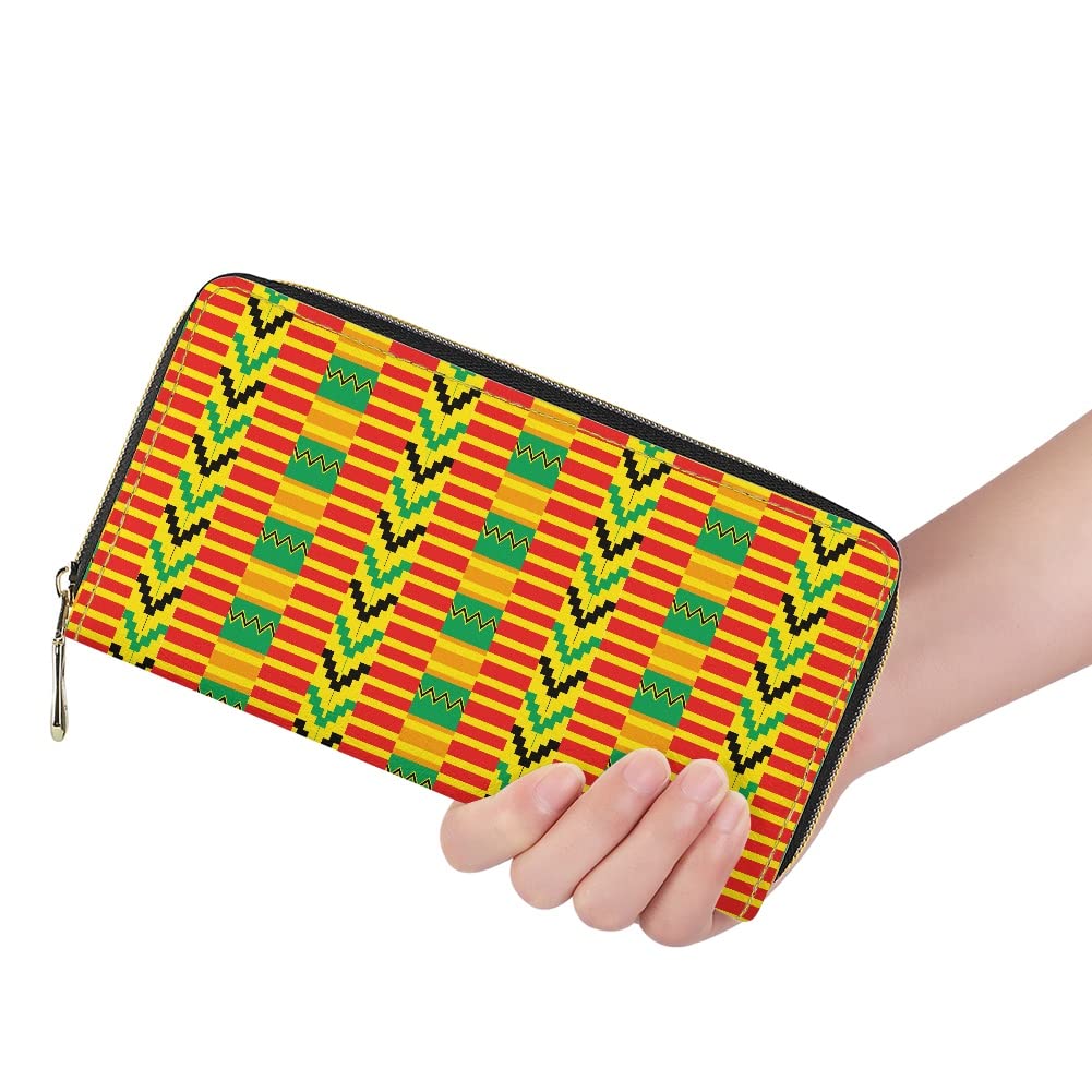 GLUDEAR Women's PU Leather Zip Wallet Clutch - Phone & Card Holder for Daily Use