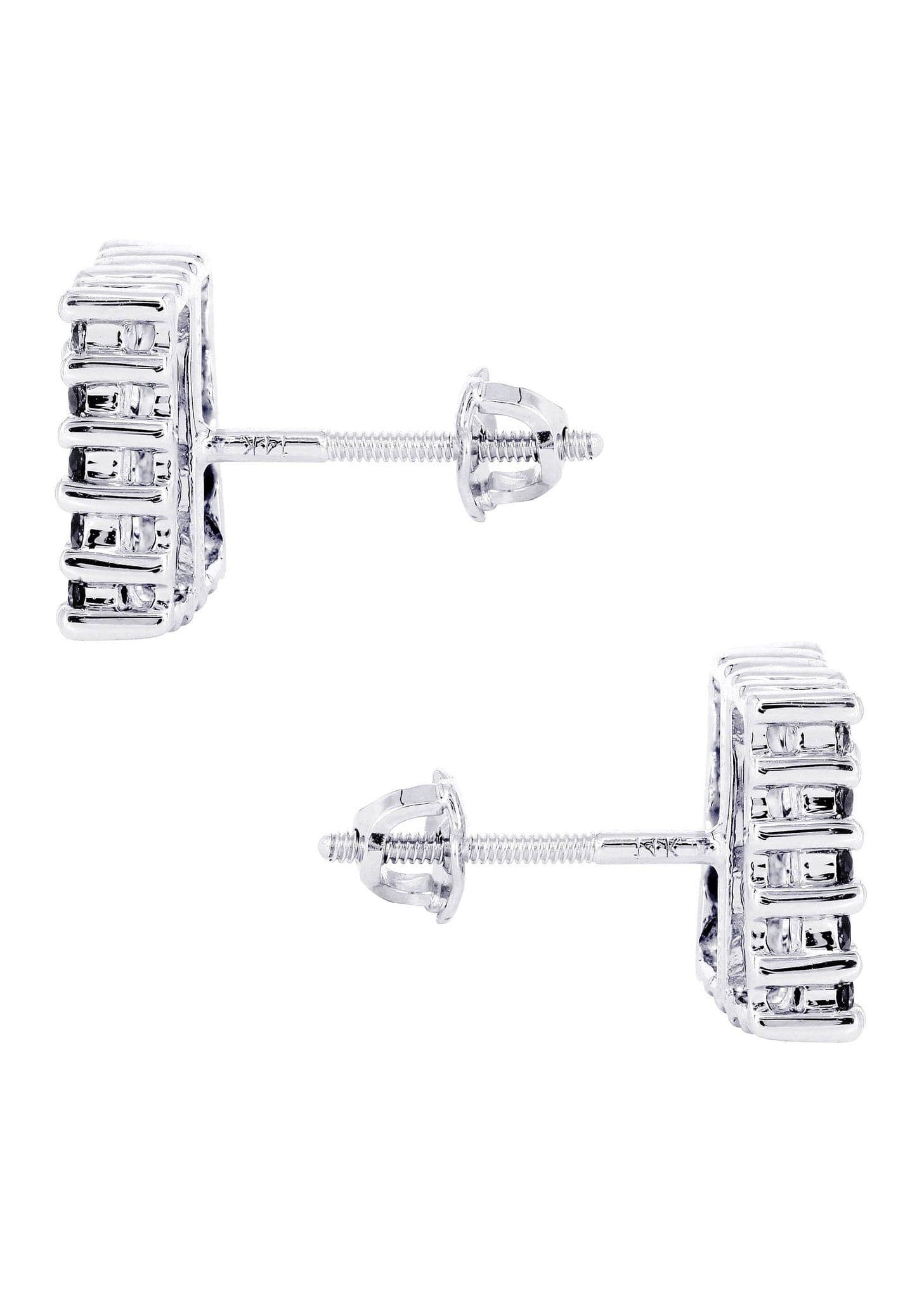 1.86 Carat Diamond Stud Earrings for Men in 14K White Gold – Perfect for Gifts, Weddings & Special Occasions