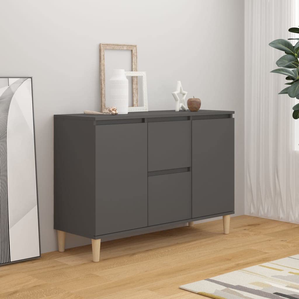 Elegant Gray Sideboard with 2 Drawers & 2 Doors - Entryway Console Table, Living Room & Dining Room Storage Cabinet | Perfect for Home Organization, Displaying Decor & Serving Guests