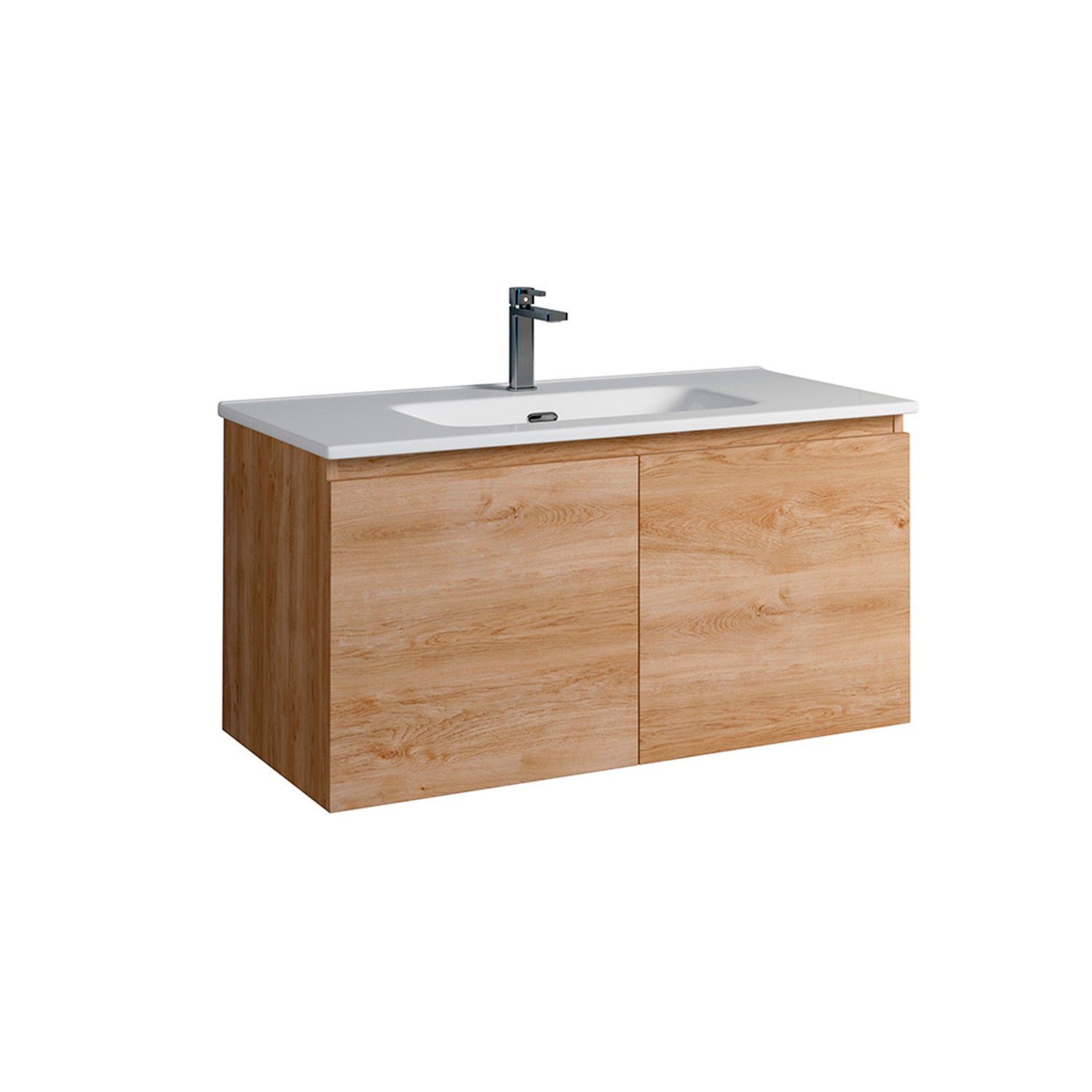 Malibu Modern Bathroom Vanity Set with Ceramic Sink - 36 Inch Single Sink Bathroom Cabinet with Soft Close Doors & Drawers - Perfect for Small Bathroom, Powder Room or Guest Bathroom Remodel