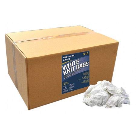 Premium White Cotton T-Shirt Rags - 50 lb Bulk Box for Cleaning, Polishing & DIY Crafts | Industrial & Home Use