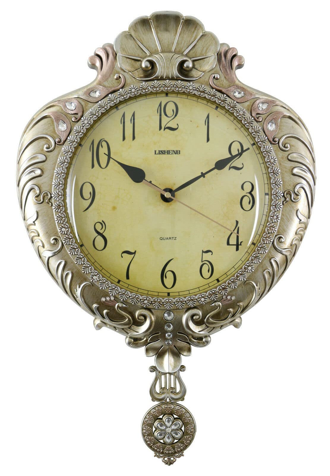 Vintage Chinese Emperor Swinging Pendulum Wall Clock - Decorative Antique Style Mechanical Clock for Home, Office & Living Room Décor | Perfect for Traditional & Classic Interior Design
