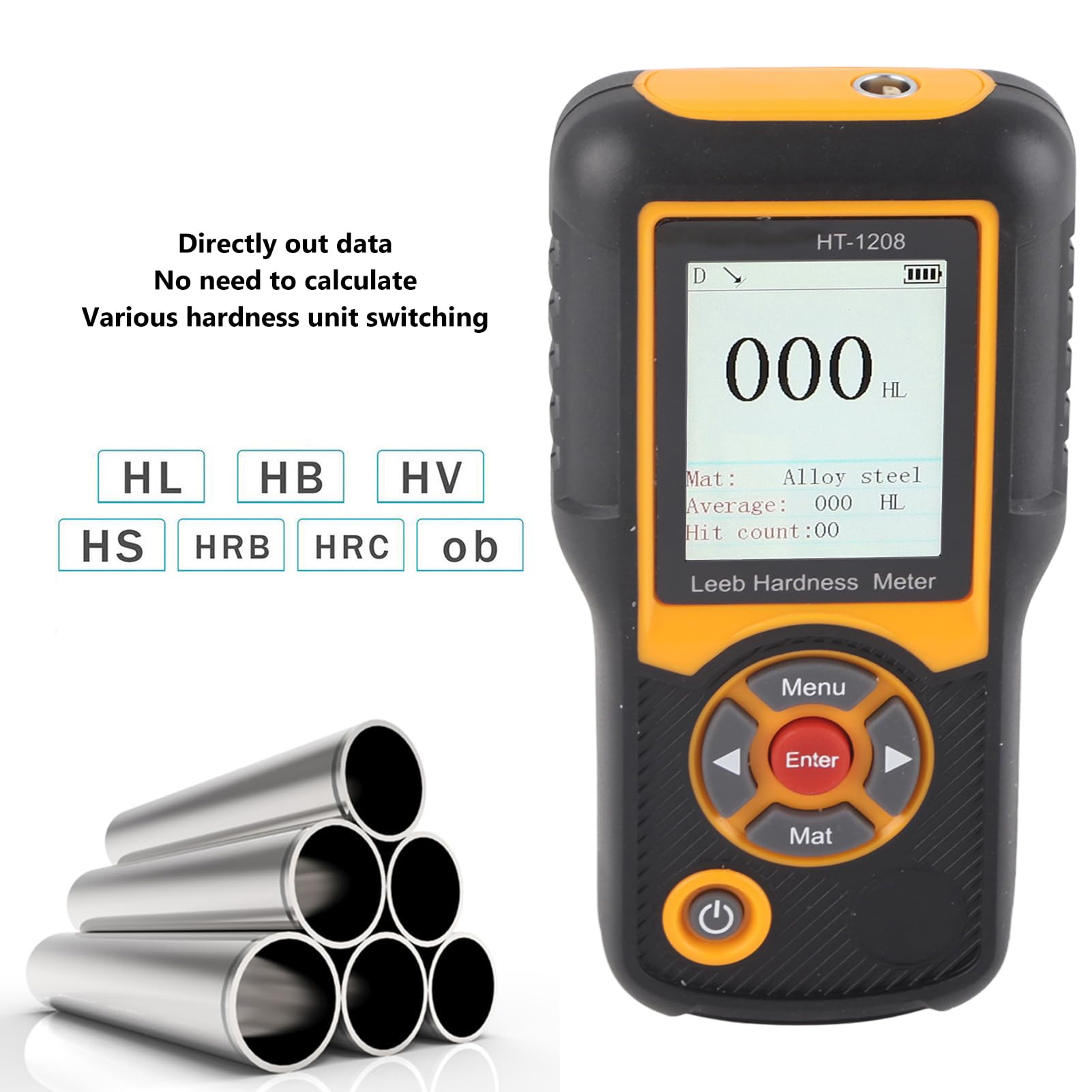 High Accuracy Digital Hardness Tester - ABS Durometer Scale (HT-1208) | Portable Material Hardness Meter for Rubber, Plastic & Metal Testing | Industrial & Laboratory Use