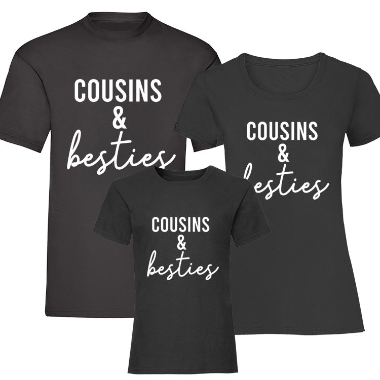 Cousins & Besties Matching T-Shirts - Fun Friendship Outfits for Family & Friends - Perfect for Parties, Reunions, and Special Occasions