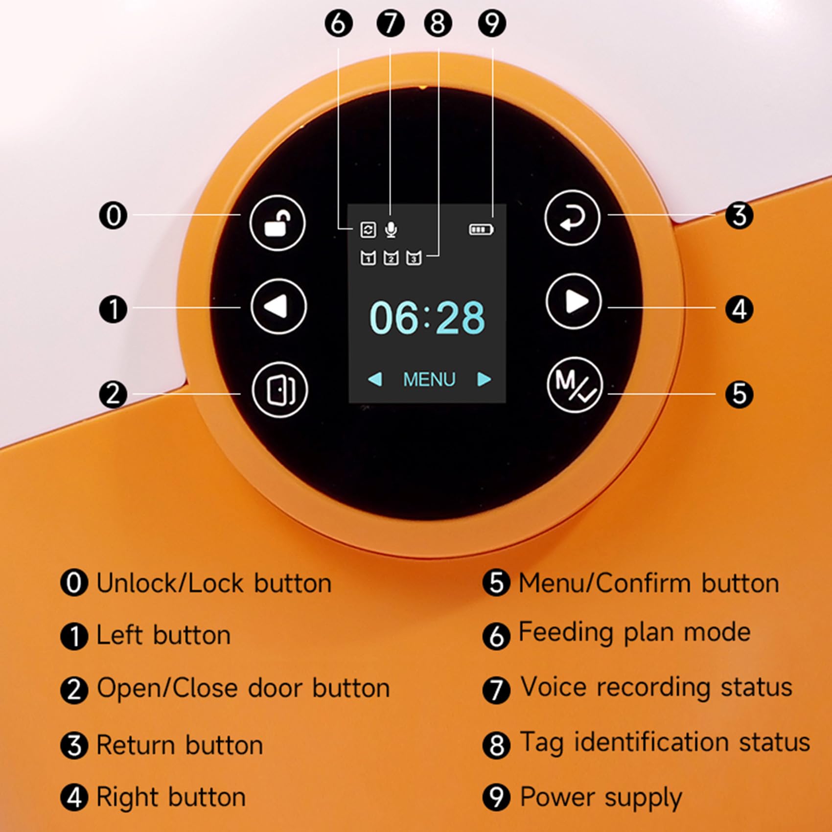 AUTENS RFID Automatic Cat Feeder - Smart Pet Food Dispenser for Cats & Small Dogs with Light Collar Tag - Separate Diet Control & Anti-Food Theft - Perfect for Multi-Pet Homes & Busy Pet Owners
