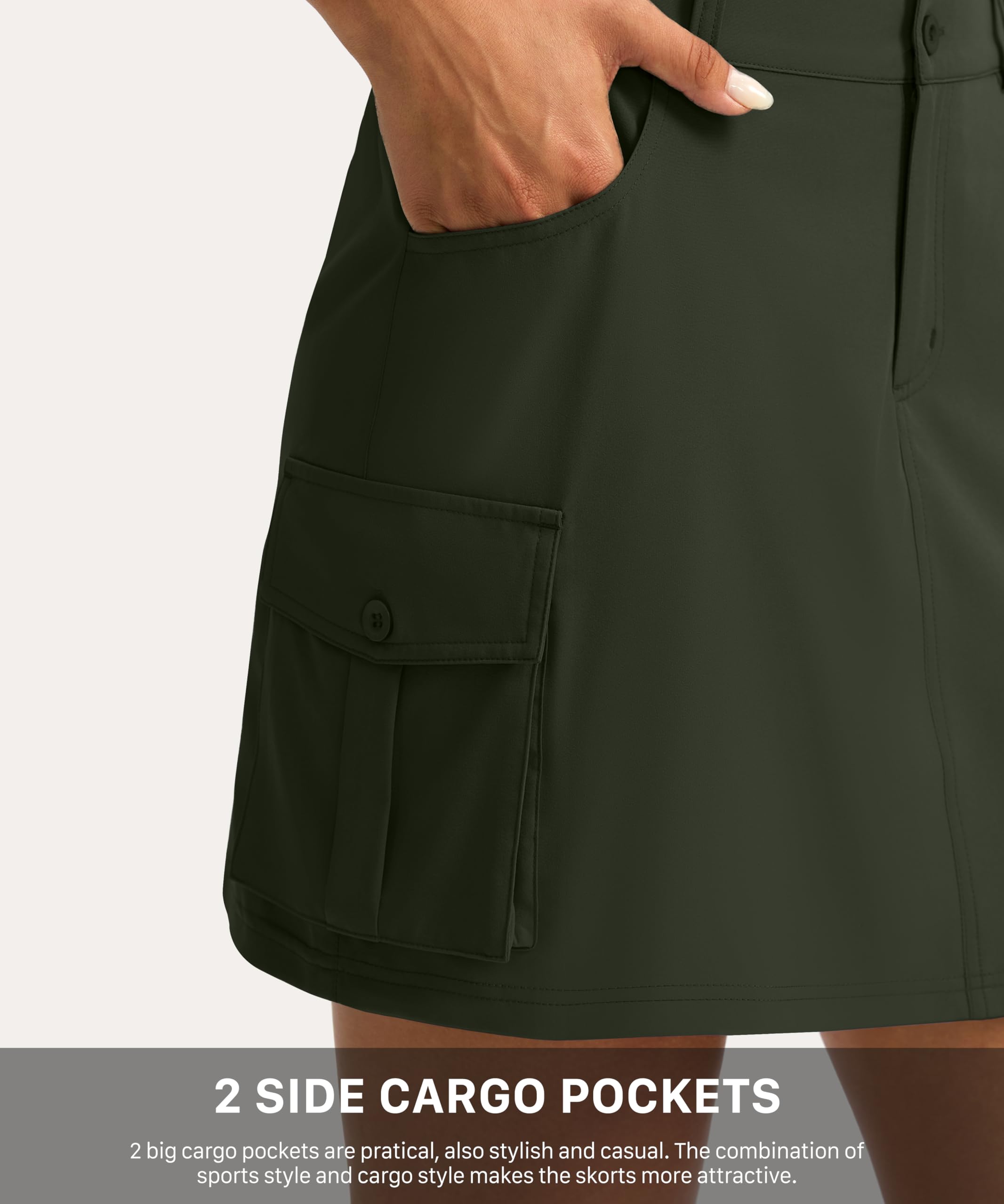 Women's 5-Pocket Cargo Skort - Stretch Golf Skirt for Hiking, Casual & Summer Wear | Comfortable & Stylish Active Skorts for Outdoor Sports & Daily Use
