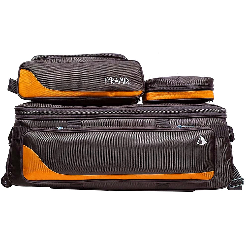**Pyramid Path Triple Tote Roller Plus Bowling Bag with Detachable Shoe Compartment (Fits US Men's Size 15) – Lightweight Travel Luggage with Accessory & Side Pockets – Perfect for Gym, Bowling, and Weekend Getaways**