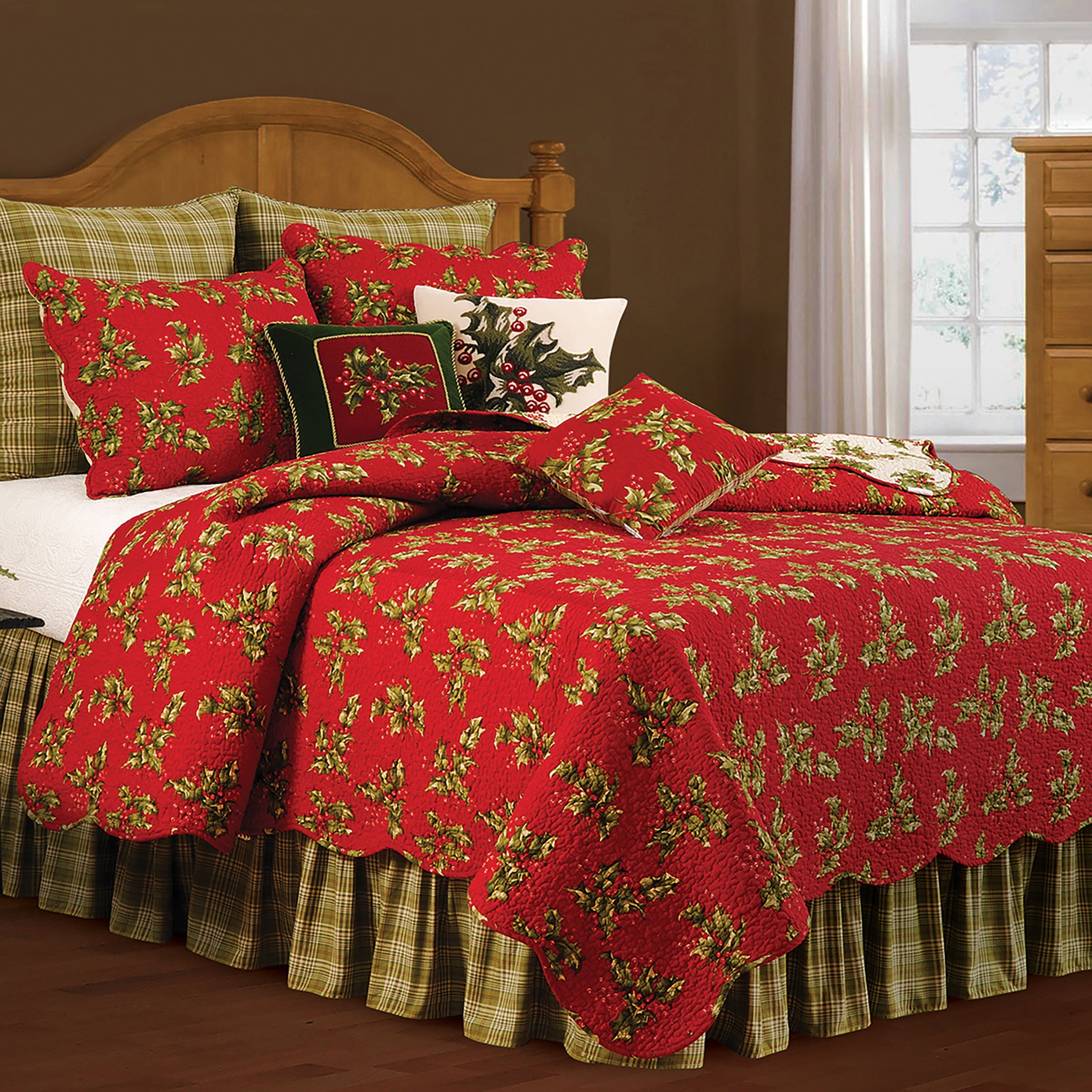 C&F Home Holly Red Twin Quilt Set - Soft & Cozy Bedding for Twin Beds - Perfect for Kids' Rooms, Guest Bedrooms & Dorm Decor