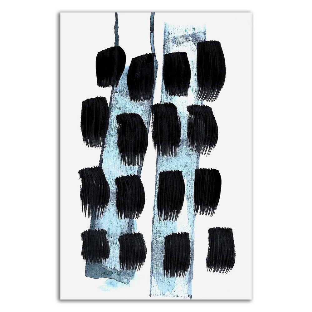 Black White Blue Abstract Art Print by Iris Lehnhardt - Premium Canvas Wall Decor - Ready to Hang - Perfect for Living Room, Bedroom & Office Decor