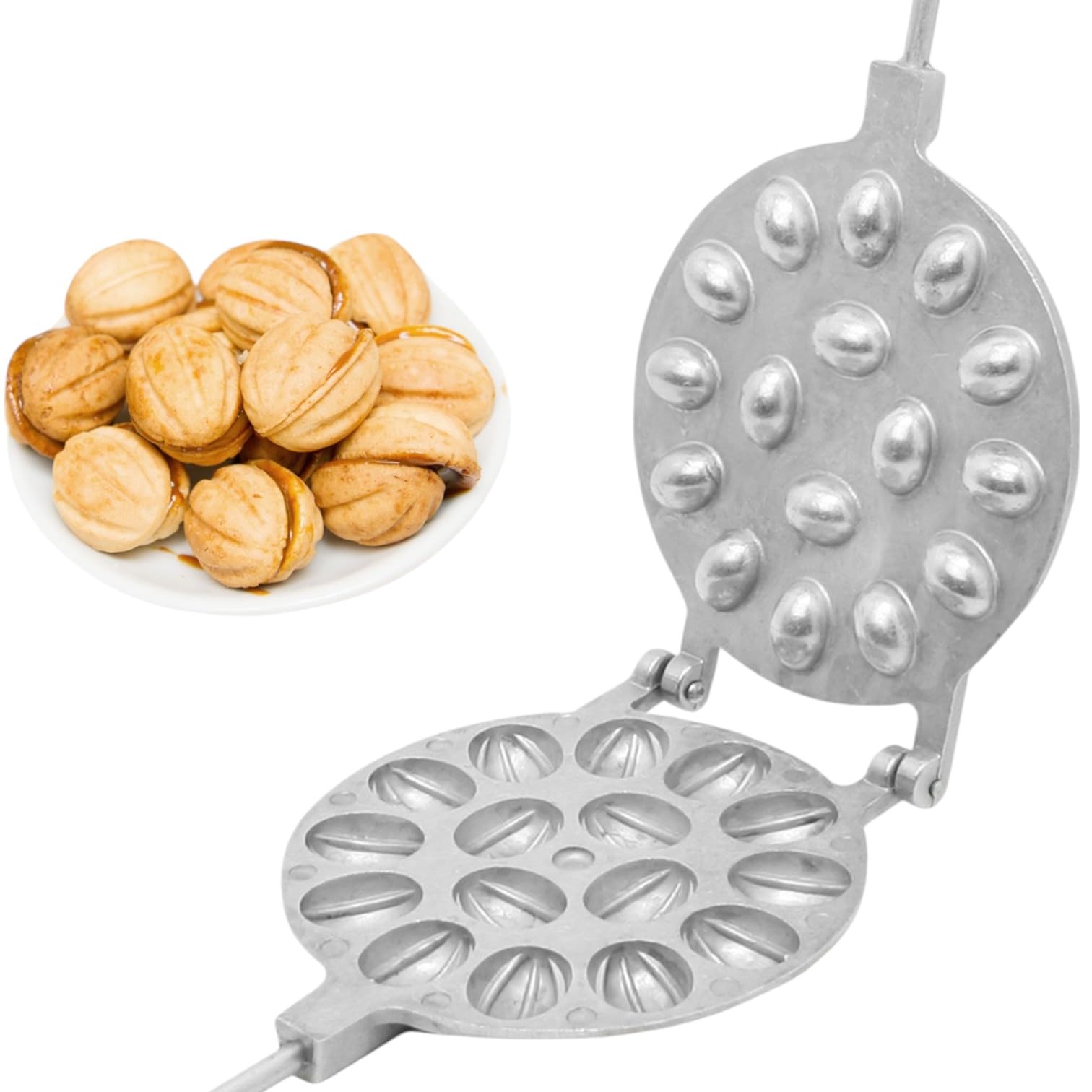 Walnut Cookie Mold Set - Oreshek Mushroom & Acorn Maker - 12 Cavity Pastry Mold for Russian Soviet Cookies - Includes Bonus Russian Recipe Book - Perfect for Baking Traditional Oreshki & Holiday Treats