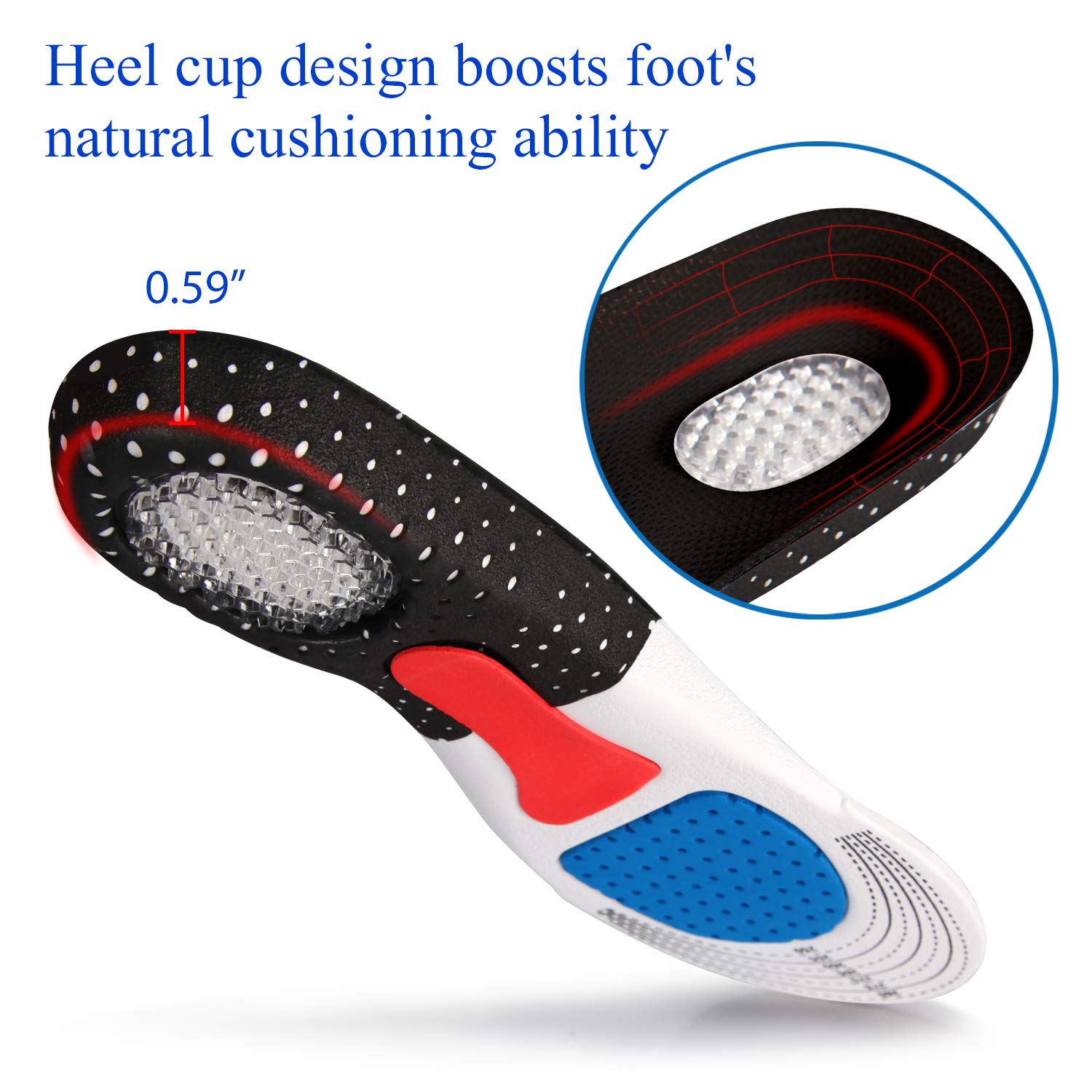 **Orthotic Shoe Insoles for Men & Women - Plantar Fasciitis Relief, Shock Absorbing & Anti-Fatigue Arch Support for Walking, Running & Sports - Perfect for Work, Travel & Daily Comfort**