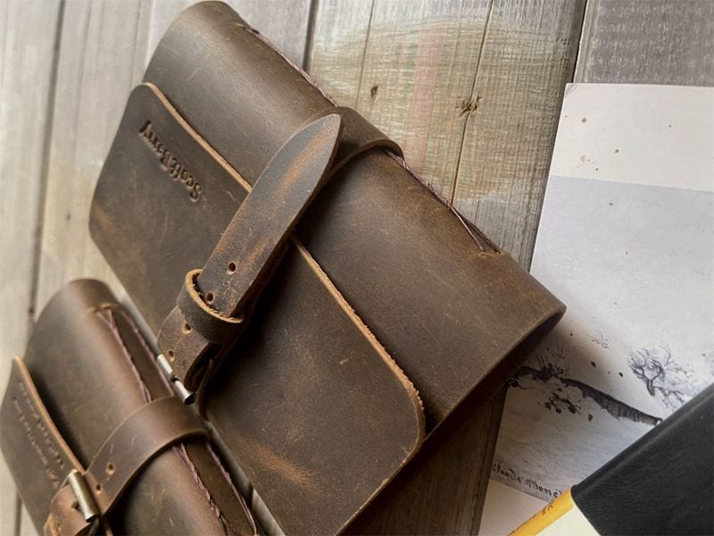 Handmade Rustic Brown Genuine Leather Pocket Journal - Small Travel Notebook for Writing, Sketching & Note Taking - Perfect for Outdoor Adventures, Daily Journaling & Gift Giving