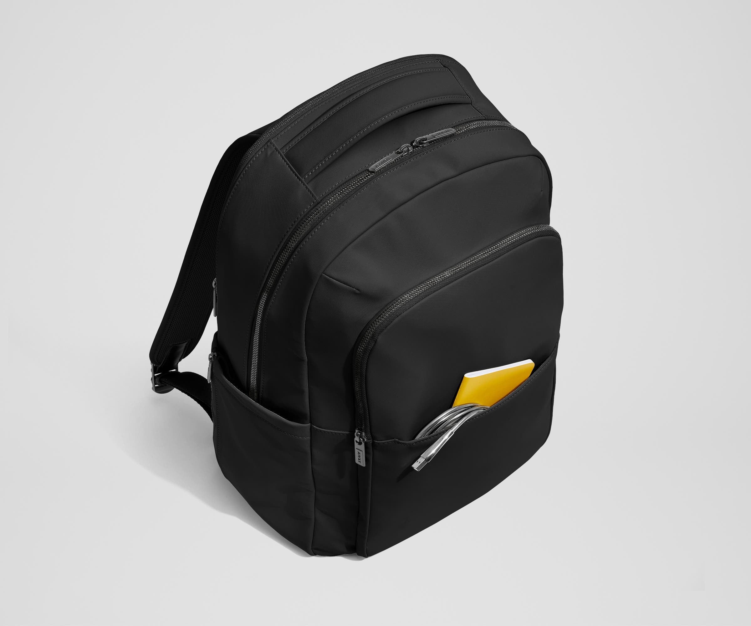 Jet Black Commuter Backpack - Durable Laptop Backpack for Work & Travel - Perfect for Business Professionals & Students