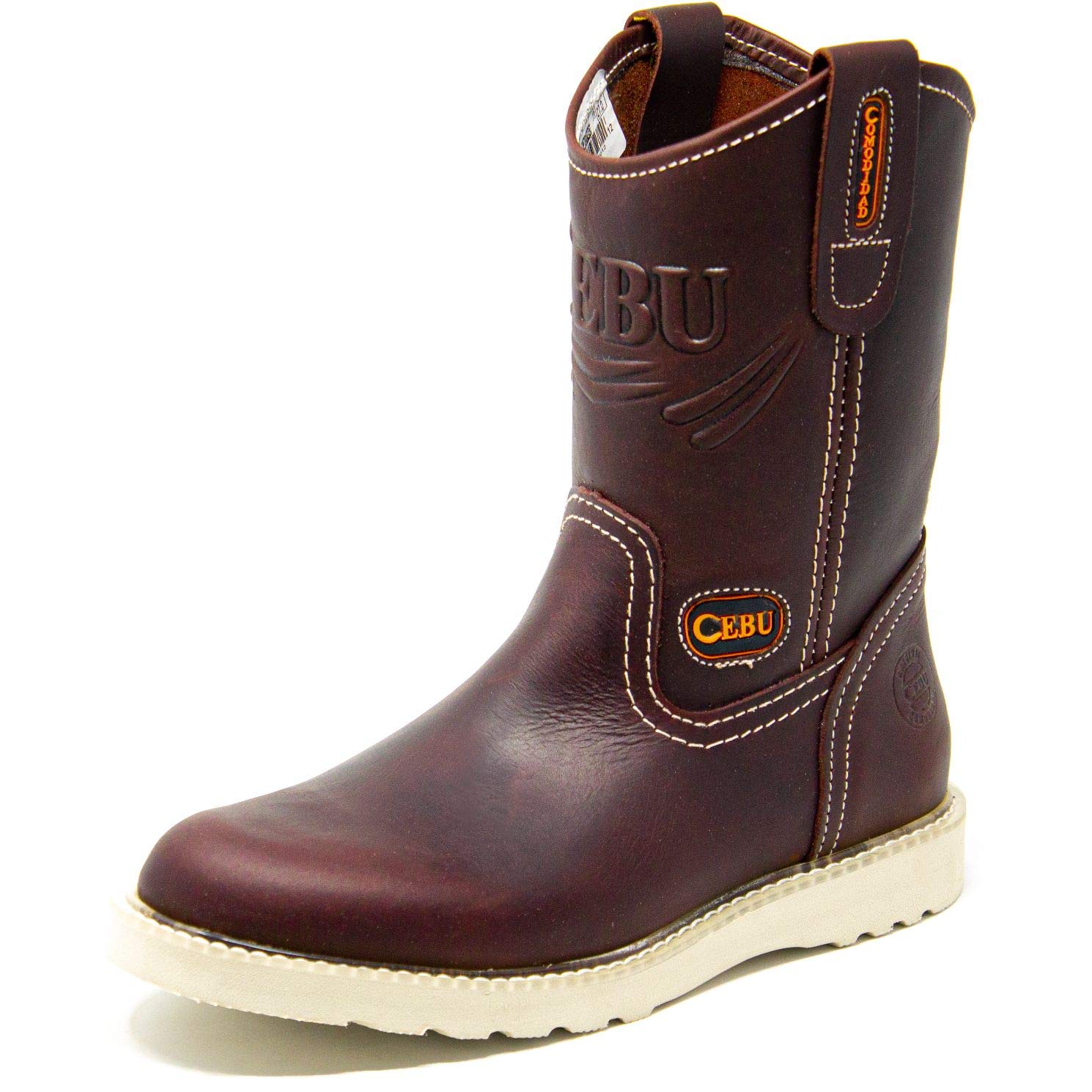 CEBU Men's Rul 500 10-Inch Steel Toe Work Boots - Waterproof & Slip-Resistant Safety Shoes for Construction, Warehouse & Outdoor Work
