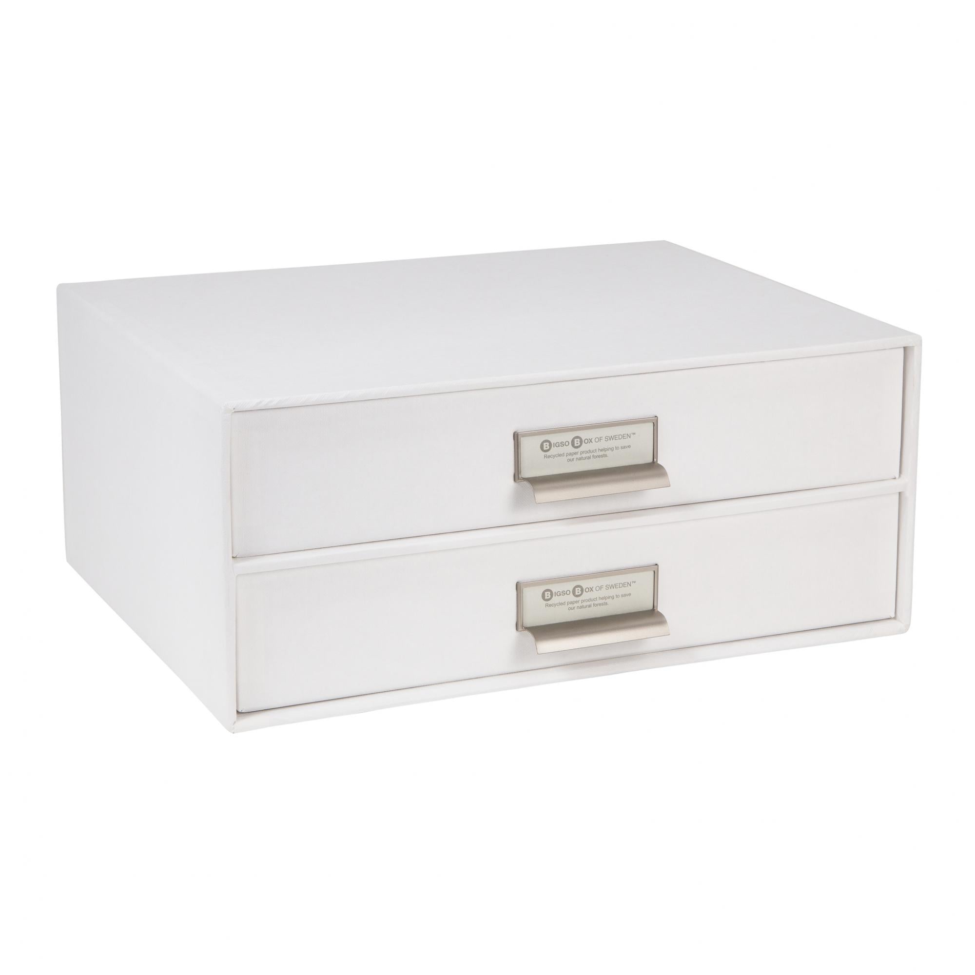 Birger 2-Drawer White Dresser - Modern Bedroom Storage Cabinet for Clothes & Accessories | Perfect for Home, Dorm & Office Organization