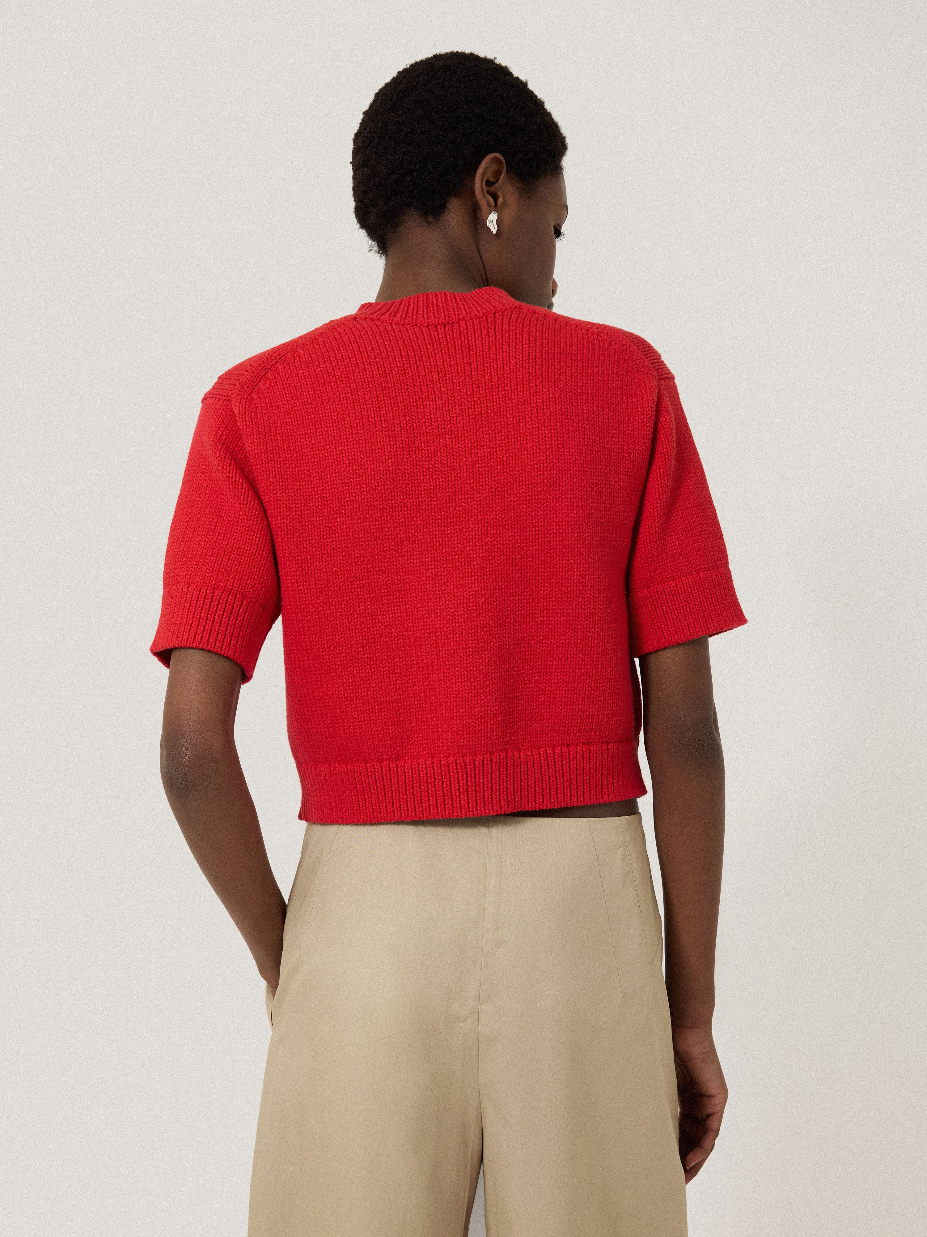 Women's Short Sleeve Cardigan Sweater - Soft Knit Open Front Cover Up (Red) | Perfect for Spring/Summer Outfits, Beach Cover-ups & Casual Wear