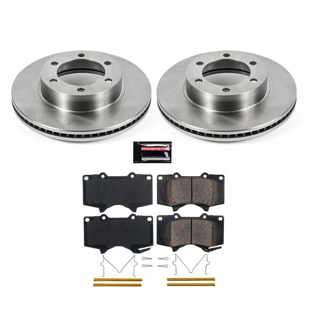 PowerStop KOE2324 Front Brake Kit - OE Replacement Rotors & Ceramic Pads for Toyota Tundra & Sequoia (13WL Caliper) | Smooth Stopping Power for Daily Driving & Towing