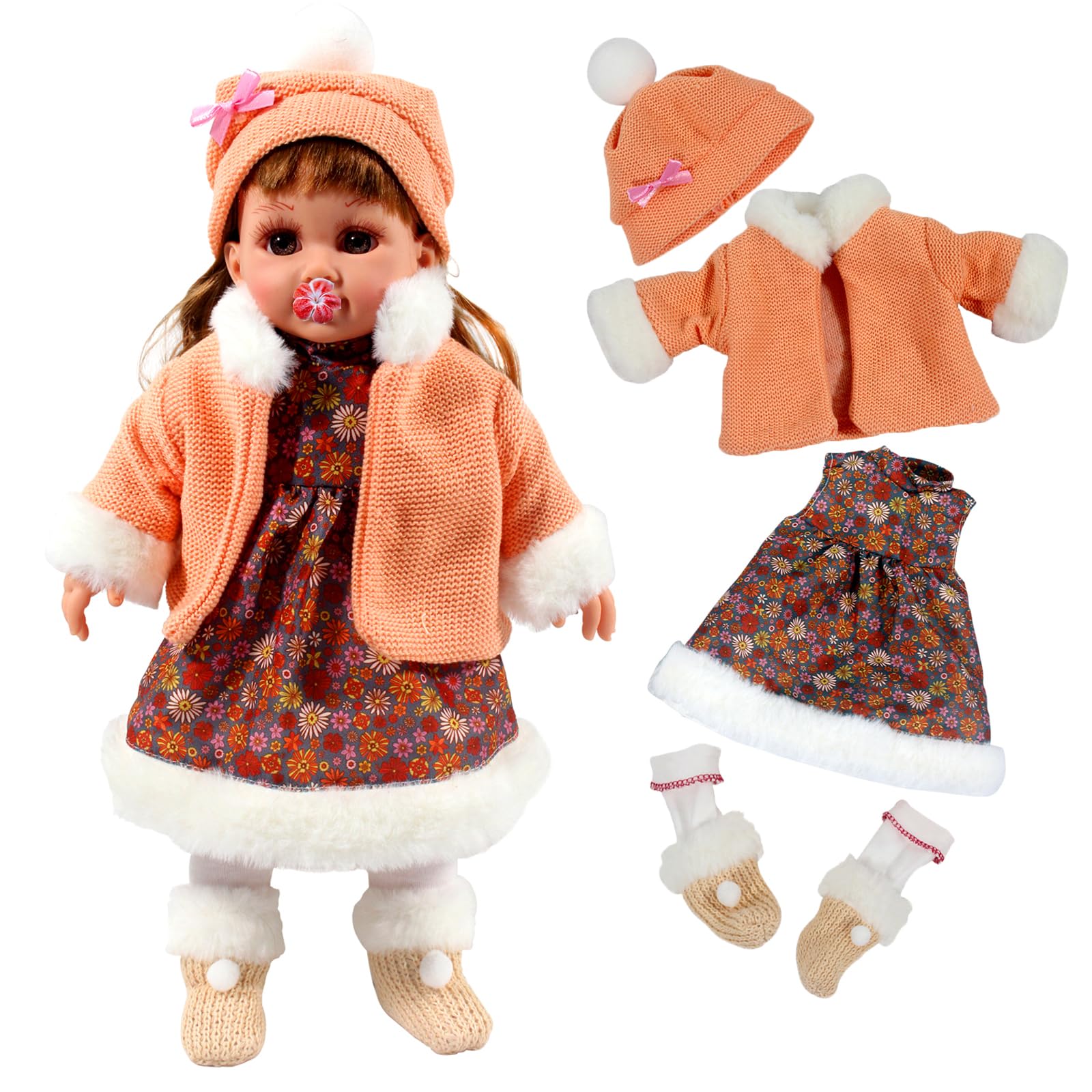 12-16 Inch Doll Clothes Set - Princess Dress & Sweater Outfit for Girls | Christmas & Birthday Gift