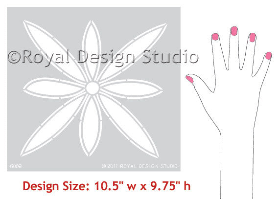 Barka Flower Wall Stencil - Reusable DIY Painting Template for Home Decor, Nursery, Wedding & Events - Perfect for Wall Art, Furniture, and Craft Projects