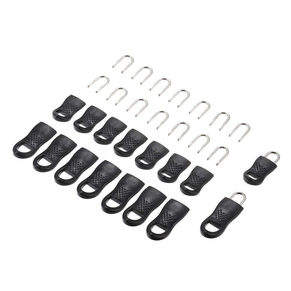 16-Pack Black Replacement Zipper Pulls for Clothes & Bags - Durable Zipper Fixer Tags for Jackets, Backpacks, Luggage & More | Easy DIY Repair Solution