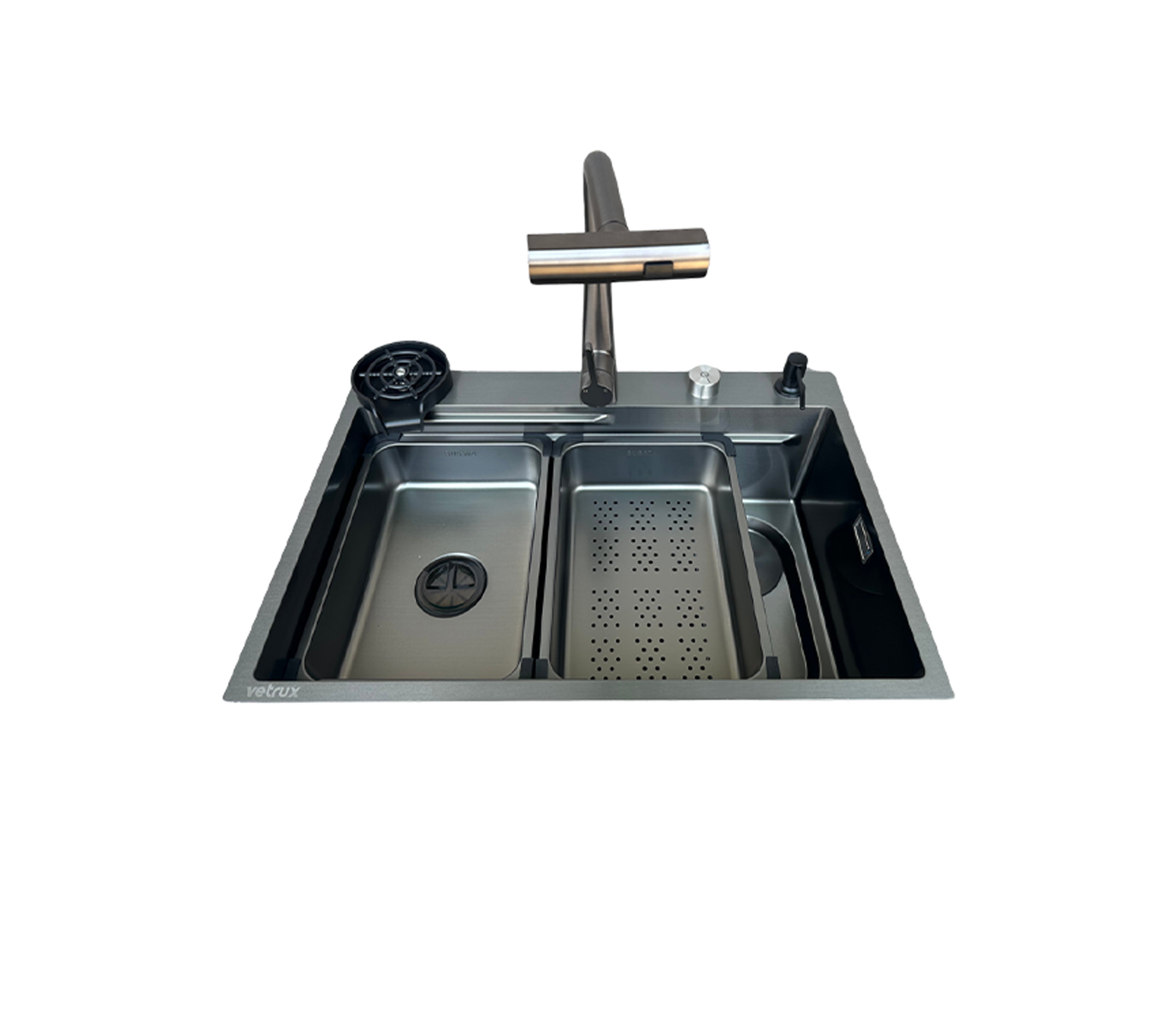 Fregadero Flusso Lite 80 Stainless Steel Single Bowl Kitchen Sink with Accessories - Perfect for Modern Home Renovation & Small Space Kitchens