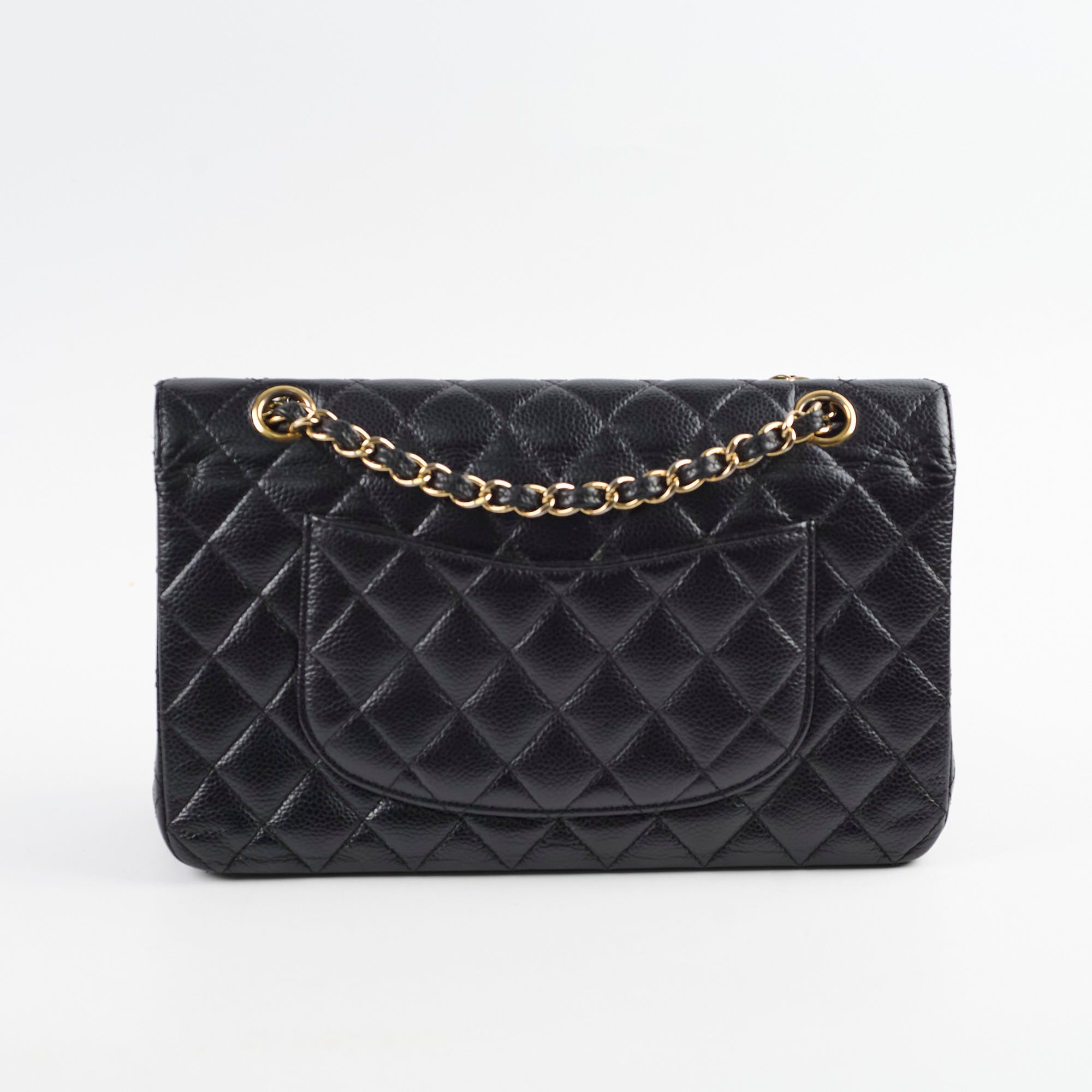 Chanel Classic Double Flap Bag Medium/Large Size in Black Caviar Leather with Gold Hardware - Perfect for Luxury Fashion, Evening Events & Gift Giving