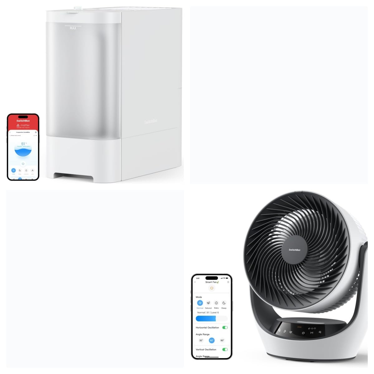SwitchBot Smart Evaporative Humidifier with Air Circulator Fan - WiFi Enabled for Home, Office & Bedroom - Improve Air Quality & Comfort for Allergies & Dry Climate