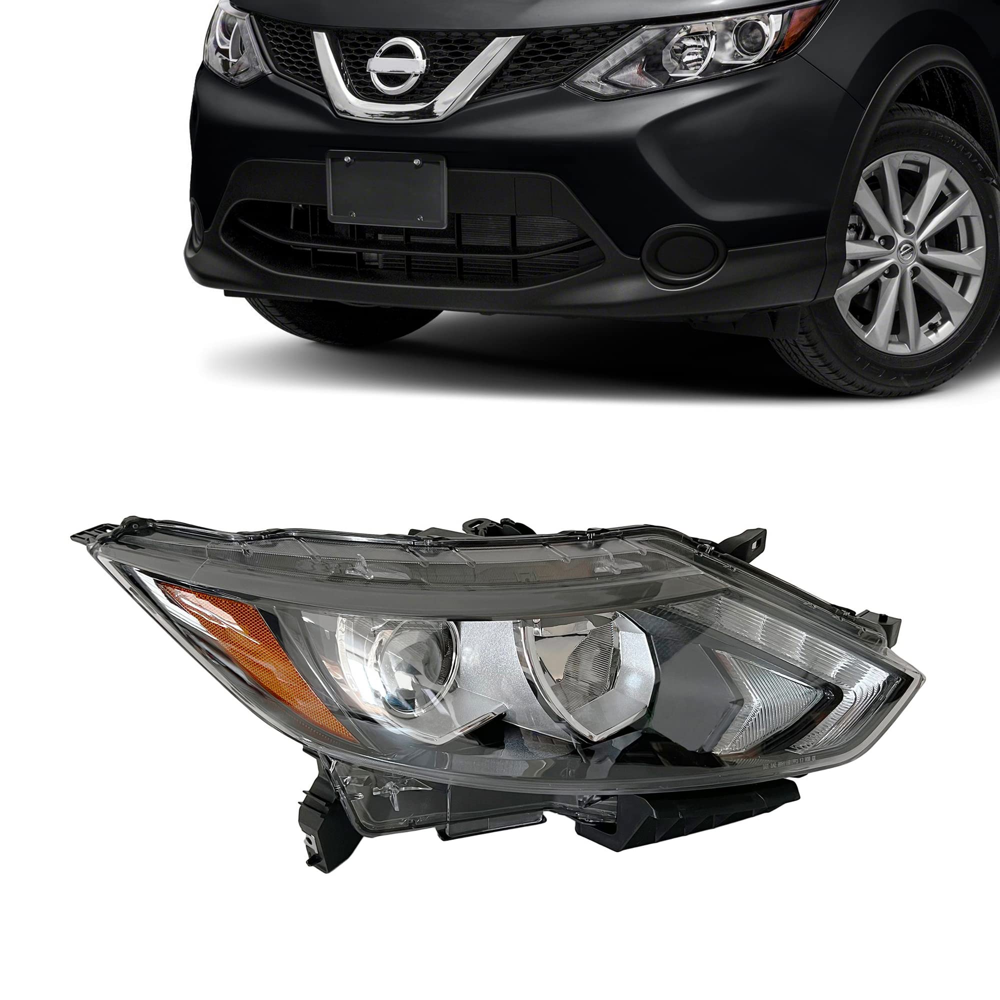 2017-2019 Nissan Rogue Right Passenger Side Halogen Headlight Replacement - 260106MA0A - Perfect for Night Driving & Foggy Conditions