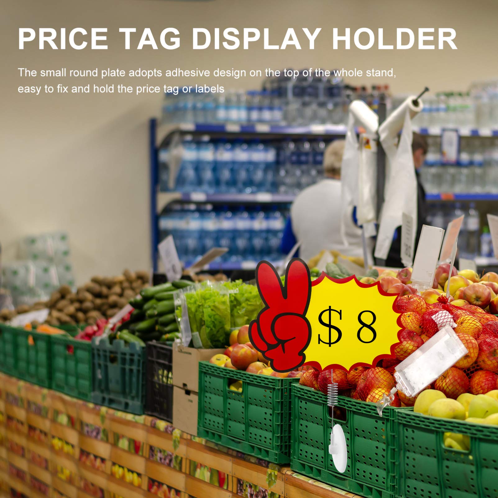 5-Pack Stainless Steel Clip-on Shelf Bracket Sign Holders for Retail Advertising - Perfect for Desk, Merchandise Displays & Food Menus | Durable & Versatile Store Signage Solution