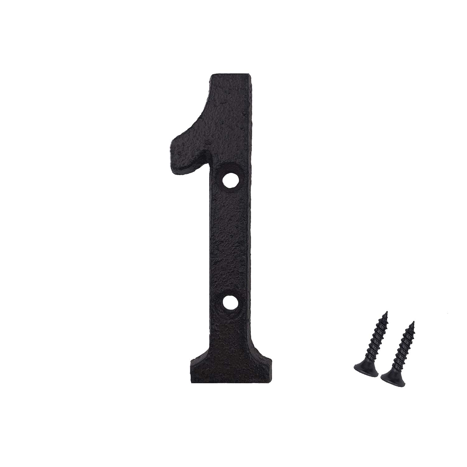 3 Inch Solid Cast Iron House Numbers - Durable Outdoor Address Plaque for Home, Mailbox, and Fence (Number 1) - Perfect for Curb Appeal and Package Delivery