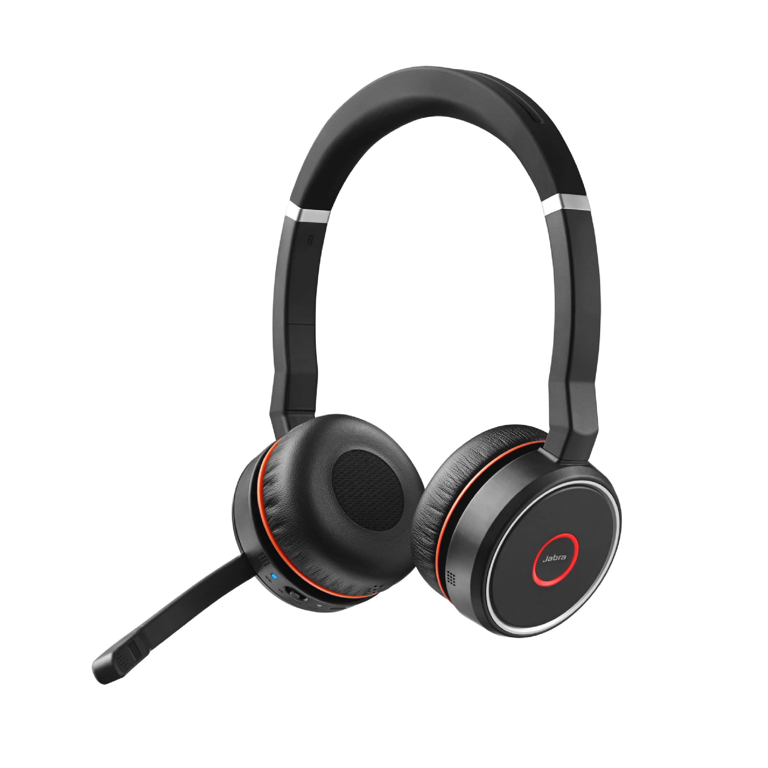 Jabra Evolve 75 SE UC Stereo Wireless Bluetooth Headset with Active Noise Cancelling Mic, 14-Hour Battery & Dual Connectivity - Compatible with Zoom/Teams/Webex (Renewed, Black) - Perfect for Remote Work & Online Meetings