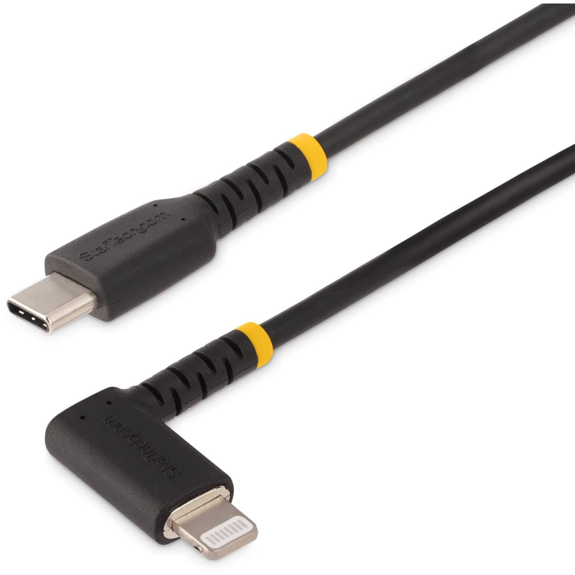 StarTech.com 3ft (1m) MFi Certified USB-C to Lightning Cable - Heavy Duty Right Angle Charging Cord for iPhone 14/13/12/11/X/8 - Fast Charging & Sync - Durable for Travel, Car, Home & Office Use (RUSB2CLTMM1MR)