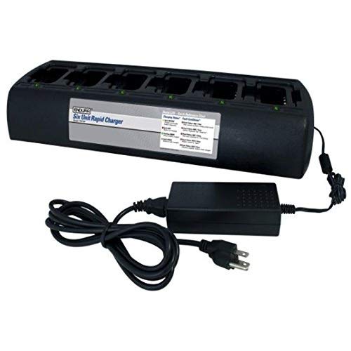 Hytera HYT BD502 & BD552 6-Slot Desktop Charger with Replaceable Pods - Fast Charging for Li-Ion & LiPo Batteries - Perfect for Law Enforcement, Security Teams & Business Communication Devices