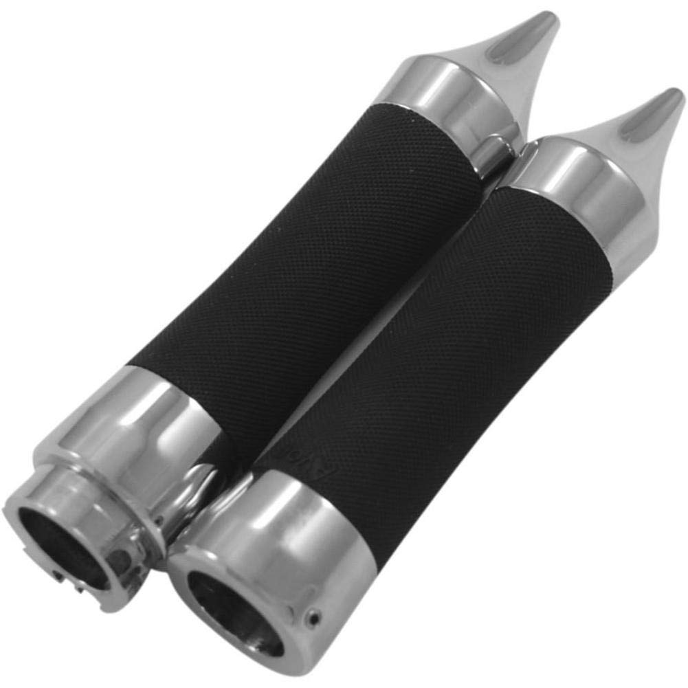 Thunder Cycle Designs Comfort Dead End Grips - Chrome TC-765 Motorcycle Handlebar Grips for Harley, Cruiser & Chopper Bikes - Premium Comfort & Style for Long Rides