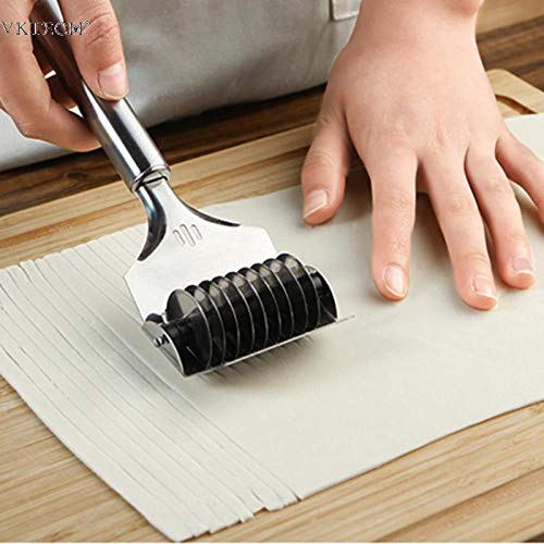 Stainless Steel Noodle Cutter & Dough Roller - Kitchen Pasta Maker, Vegetable Cutter & Dough Docker for Homemade Pasta, Pie Crust & Pastry | Perfect for Italian Cooking, Baking & Meal Prep
