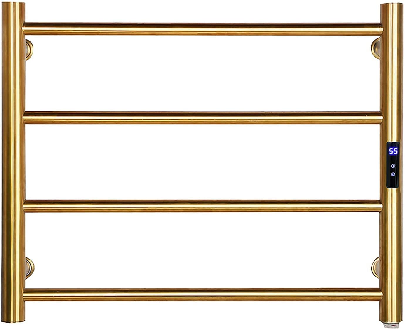 Smart Electric Towel Warmer with Timer - Stainless Steel Wall Mounted Heated Towel Rack | Low Power Consumption | Perfect for Bathroom, Spa & Luxury Hotels (Gold)