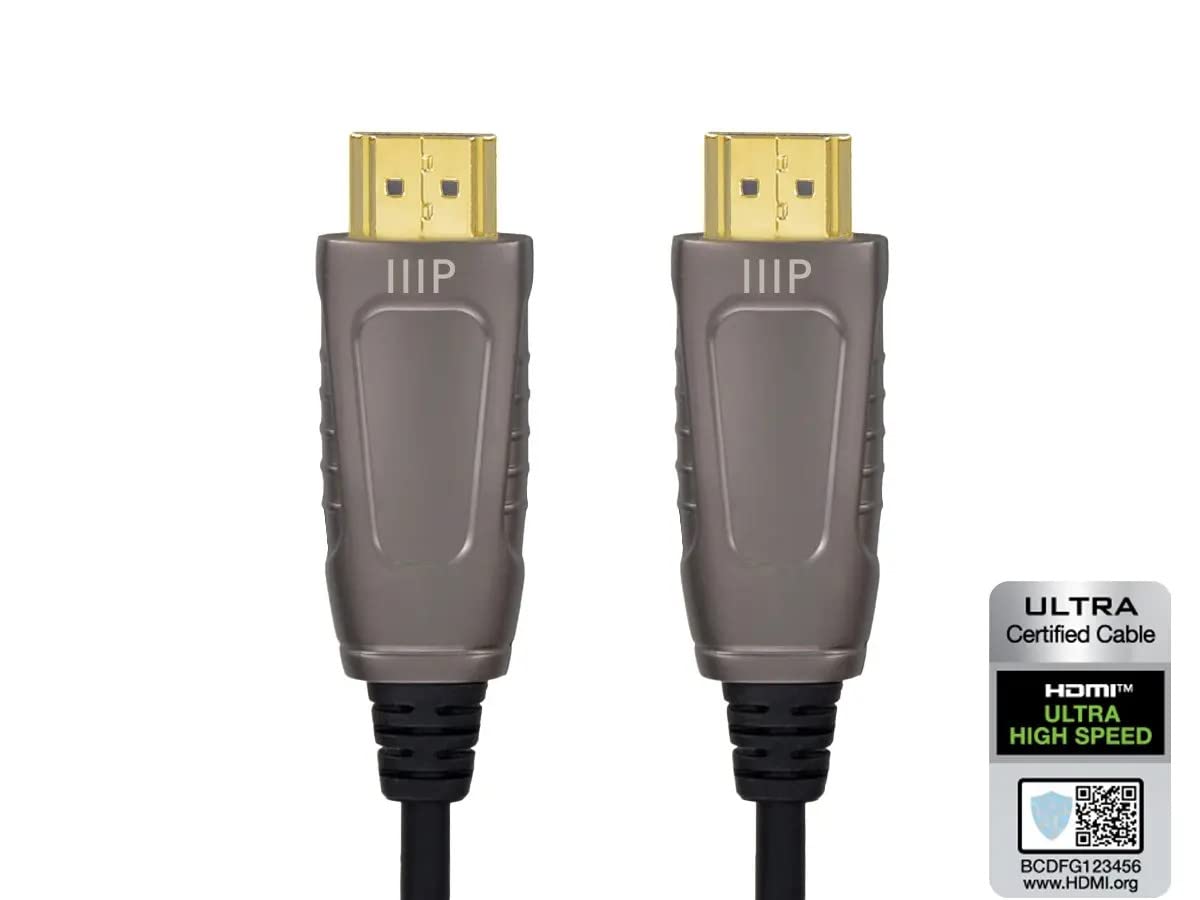 Monoprice SlimRun AV 8K Ultra High Speed Active HDMI Cable 20m (65ft) - HDMI 2.1 Certified, AOC Technology for 4K/8K Gaming & Home Theater - Compatible with PS5, Xbox Series X/S, Nintendo Switch & 4K TVs - Perfect for Gaming Setups & Home Entertainment Systems