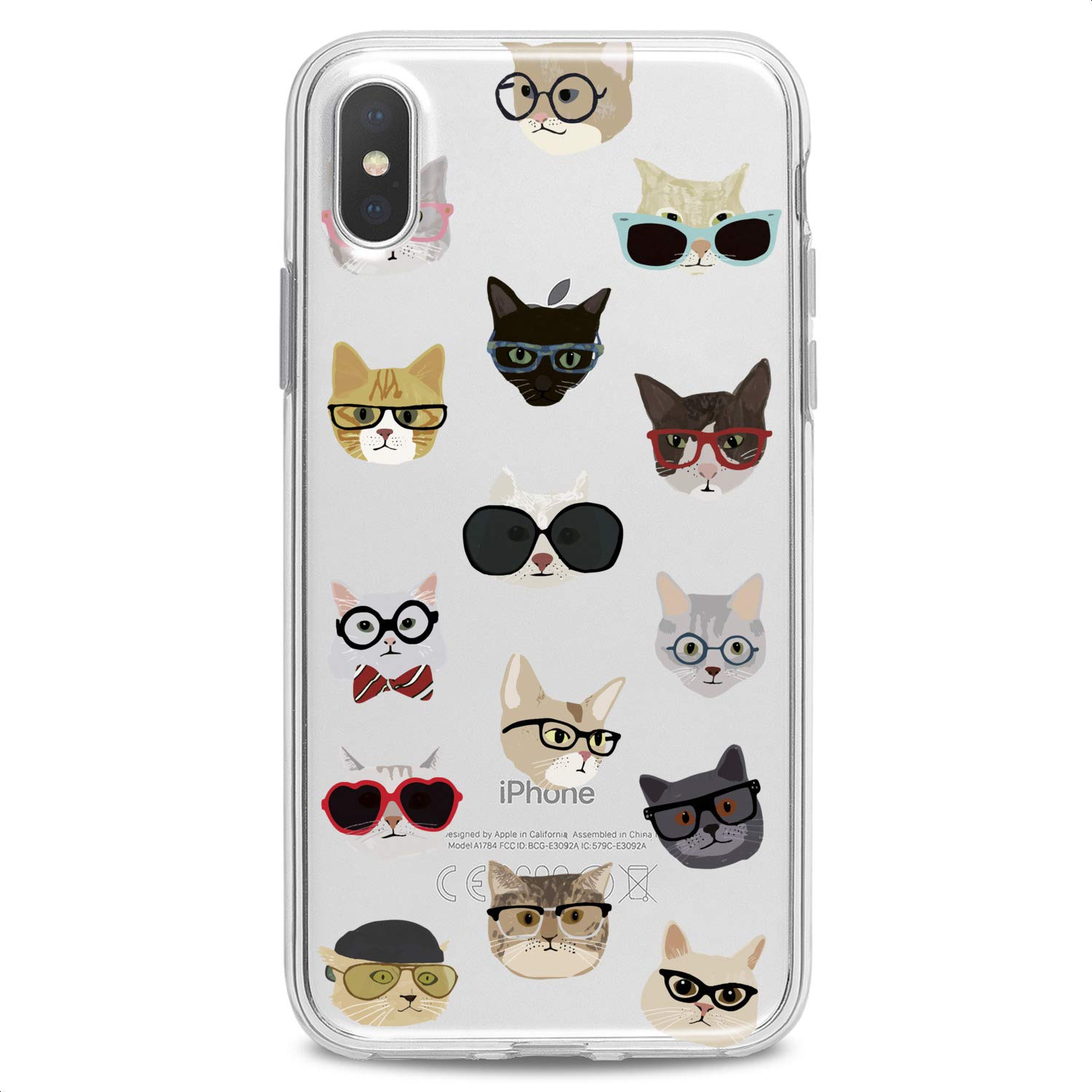 Durable TPU Phone Case for iPhone 16/15/14/13/12/11 Pro Max/Plus/Mini/XS/XR/X/8+/7/6/5/SE - Slim Flexible Silicone Cover with Cute Cat Print Design for Women & Girls | Perfect for Daily Use, School & Work Protection