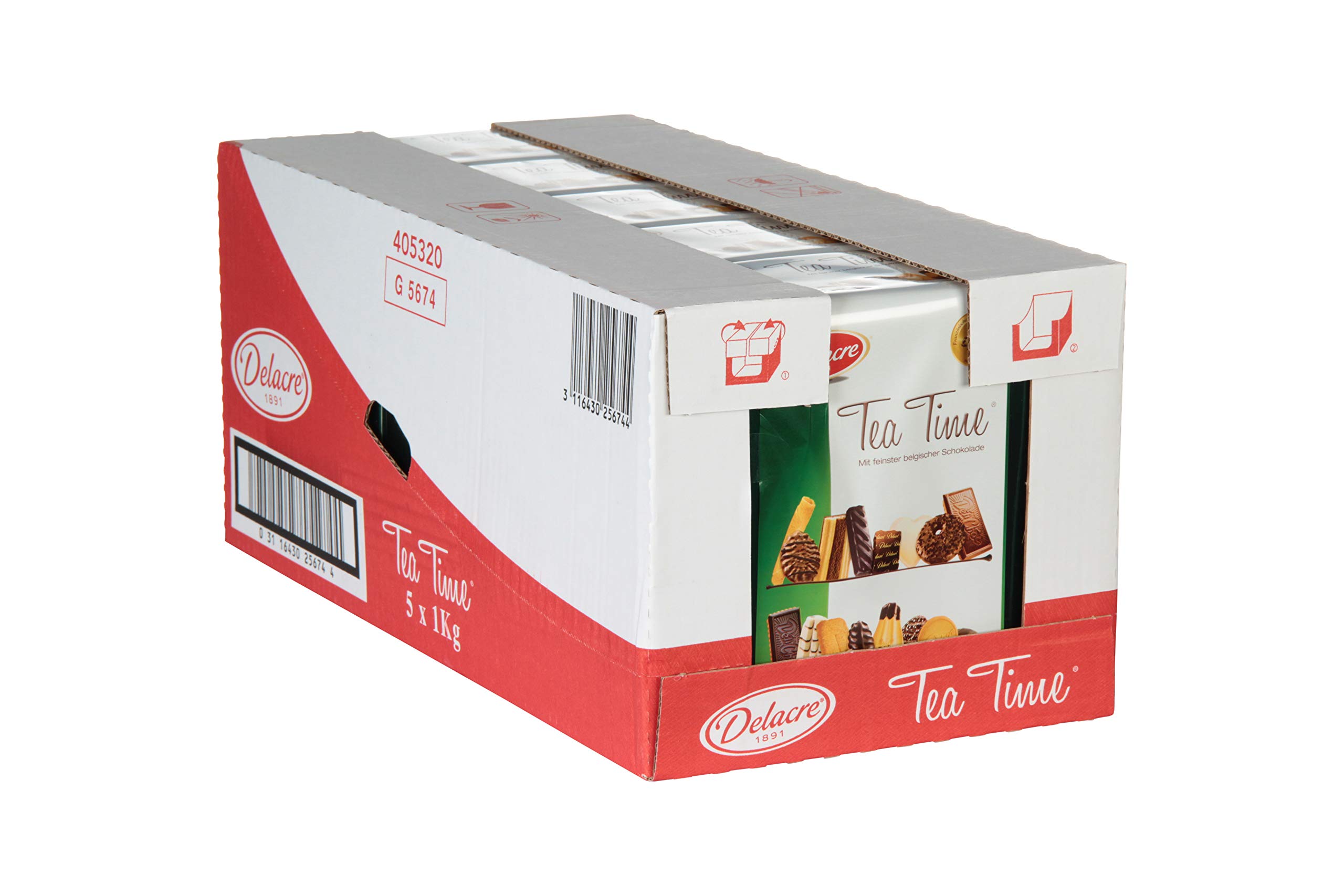 Delacre Tea Time Biscuit Assortment (5x1000g Metal Tin) | Office Snack Pack | Perfect for Coffee Breaks, Corporate Gifts & Afternoon Tea Parties