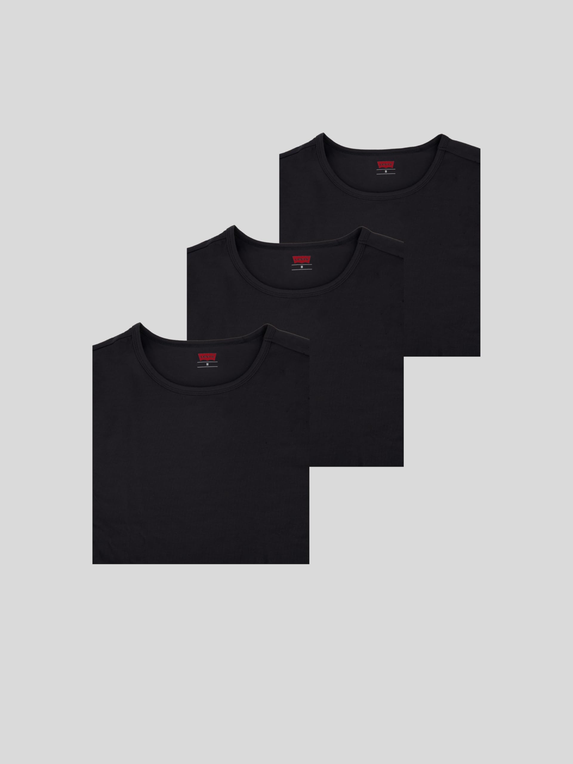 LEVI'S Men's Classic Cotton Crew Neck T-Shirts 3-Pack - Soft Comfortable Casual Tees for Everyday Wear, Gym & Layering