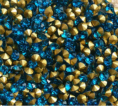 SS3-SS38 Peahen Blue Pointback Crystal Rhinestones - 1440PCS Loose Glass Beads for Jewelry Making, Wedding Dress Decorations, DIY Crafts | Perfect for Bridal Accessories, Costume Design & Home Decor