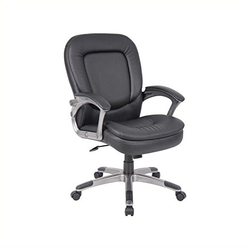Premium Scranton & Co Pillowtop Executive Office Chair - Ergonomic Mid Back with Adjustable Headrest - Comfortable Desk Chair for Home & Office Workspaces