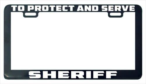 Protect and Serve Sheriff License Plate Frame - Durable Metal Car Accessory for Law Enforcement Support | Perfect for Police Officers, First Responders, and Patriotic Drivers