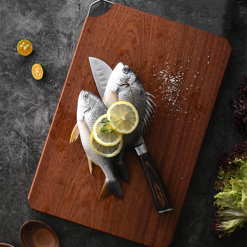 Premium Ebony Wood Reversible Chopping Board - Solid Wood Cutting Board with Handle for Kitchen, Home, Hotels (5 Sizes) - Perfect for Meat Carving, Vegetable Chopping & Food Prep