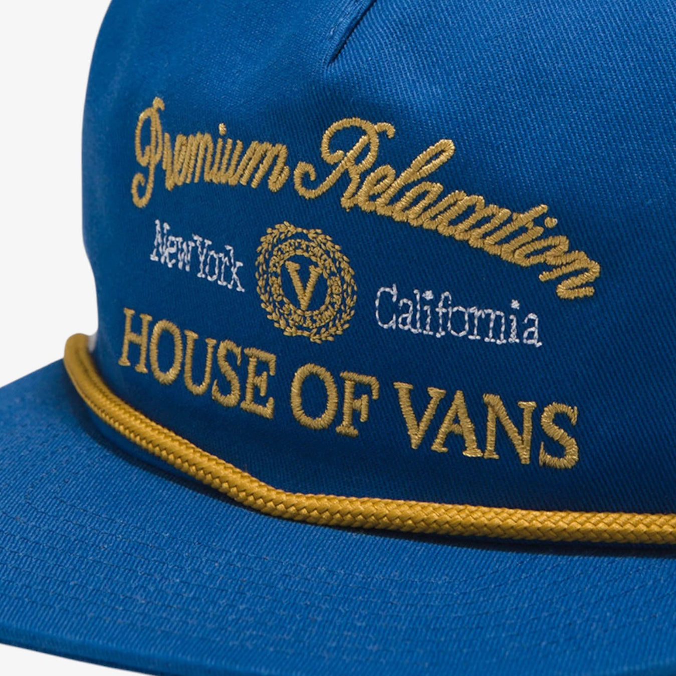 Vans Sixty Sixers Unstructured Trucker Hat - Blue Adjustable Snapback Cap for Men & Women | Casual Streetwear, Outdoor Activities, and Sports Events