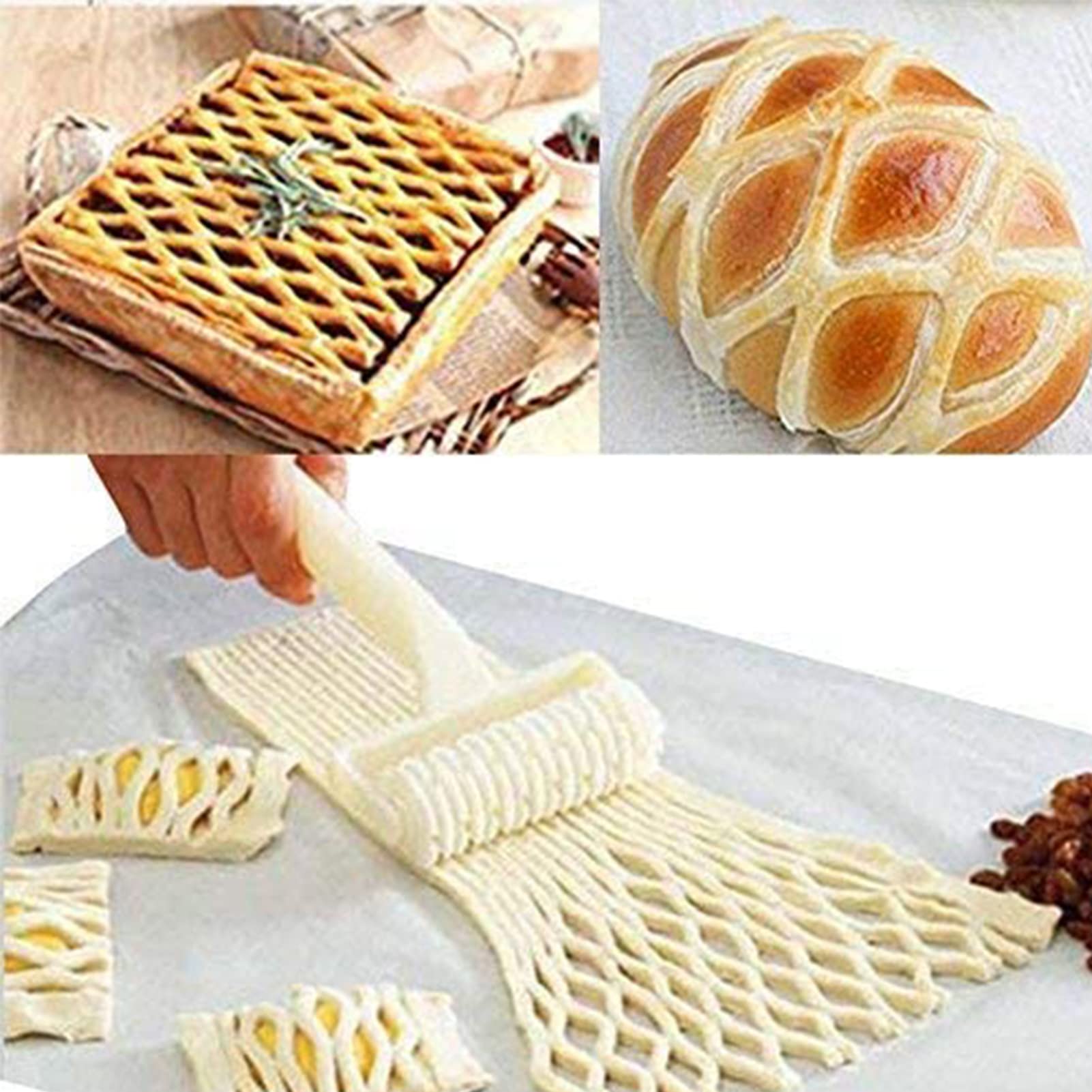 Lattice Roller Cutter for Dough - Large Plastic Baking Tool for Pie, Cookie, Pizza & Pastry Decoration | DIY Kitchen Craft Grid Slicer for Perfect Crust Designs | Ideal for Home Bakers and Cooking Enthusiasts | Perfect for Holiday Baking, Party Treats & Homemade Desserts