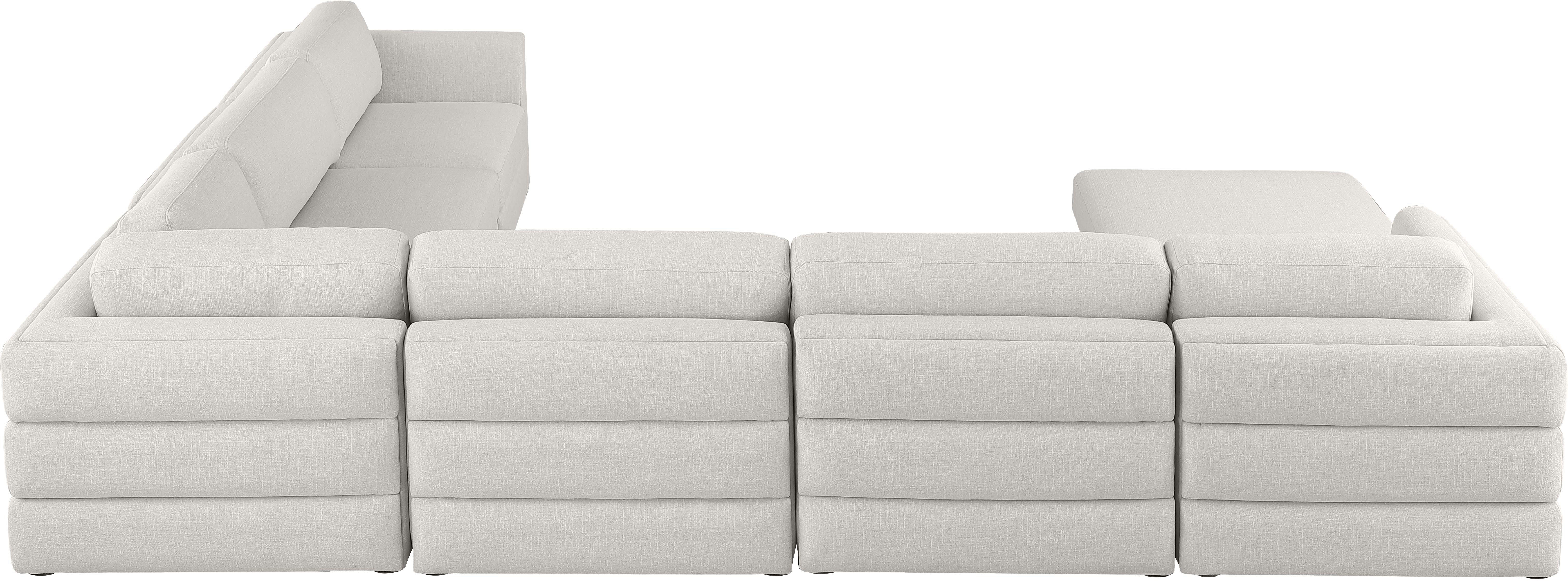 Beckham Durable Linen Textured Fabric Modular Sectional Sofa - Modern Living Room Furniture for Home, Office & Lounge Comfort