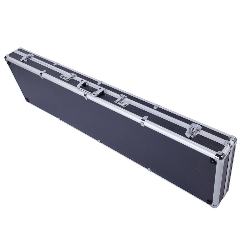 Aluminum Handgun Lock Box 135X35X12cm - Secure Pistol Storage Case with Framed Locking System, Heavy Duty Hard Carry Case (Black) - Ideal for Home Security, Travel & Vehicle Gun Storage