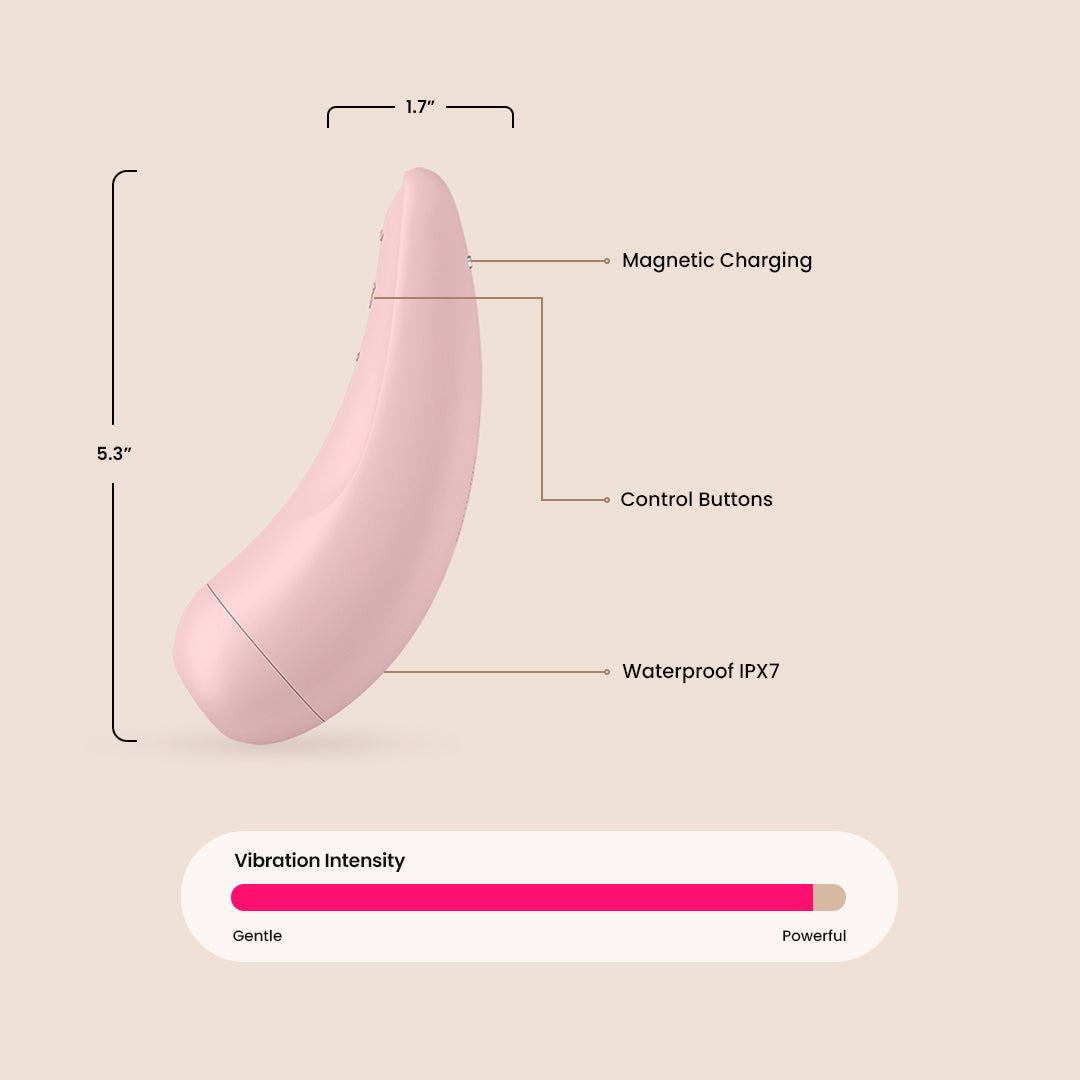 Satisfyer Curvy 2+ Air Pulse Stimulation & Vibrations Clitoral Stimulator for Women - Perfect for Solo Play & Couples Intimacy