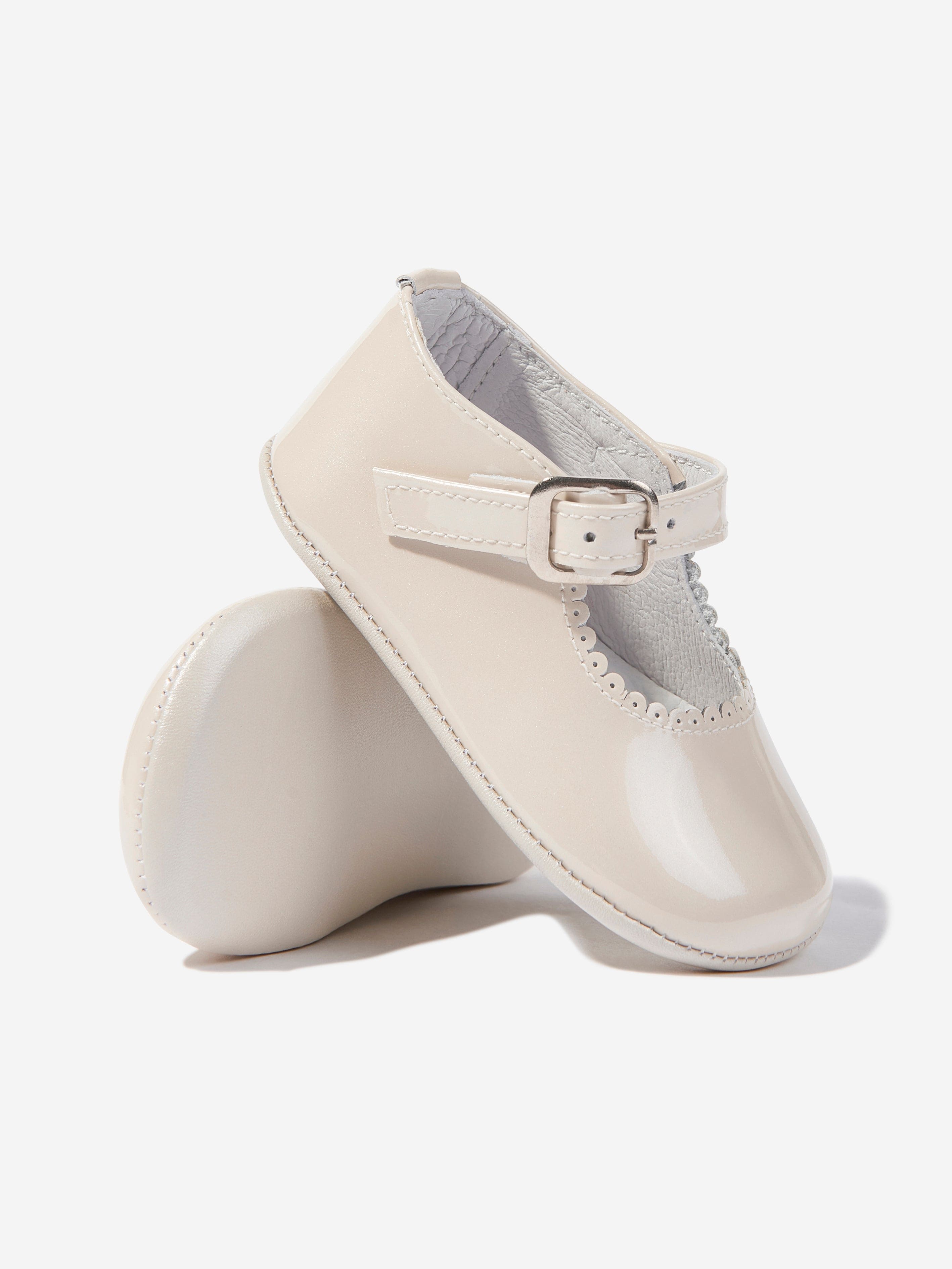 Ivory Leather Mary Jane Shoes for Baby Girls - Perfect for First Steps, Parties & Special Occasions